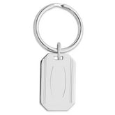 Rhodium-plated Kelly Waters with Engraveable Area Key Ring